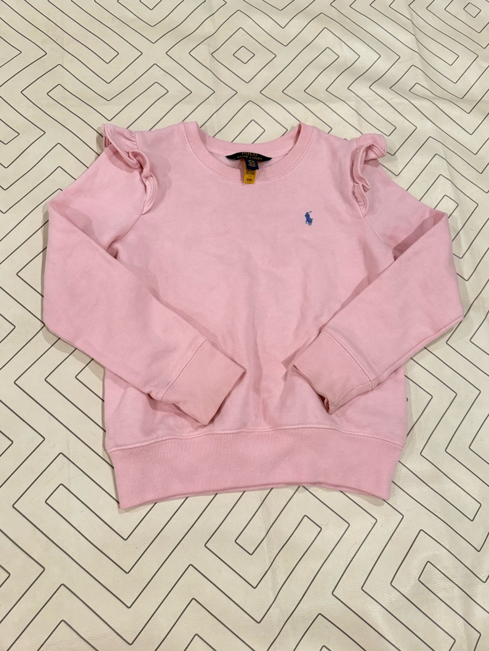 Polo Ralph Lauren Pink Ruffle Shoulder Sweater